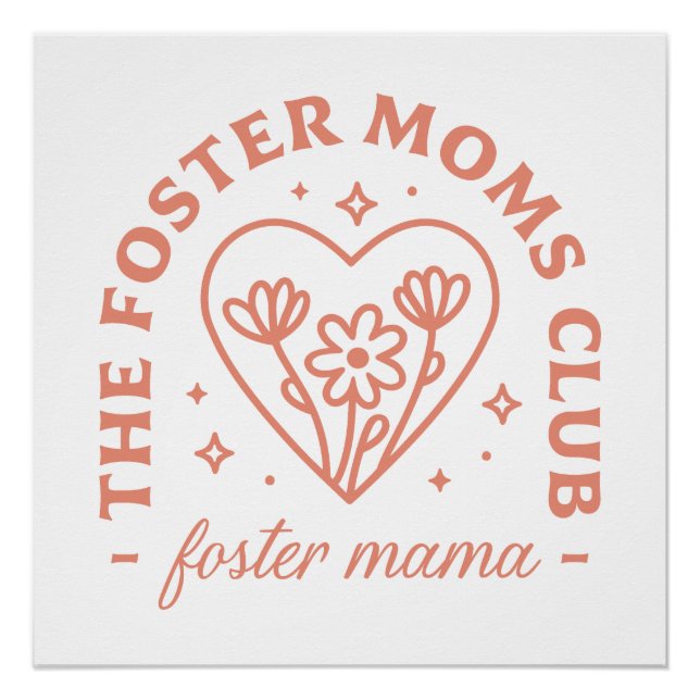 Pôster Foster Mãe Adoção Mama Folha Estética floral (Frente)