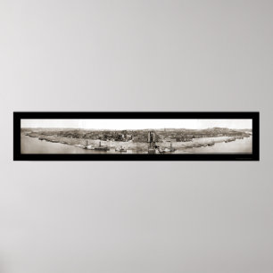 Poster Foto 1866 do panorama de Cincinnati OH