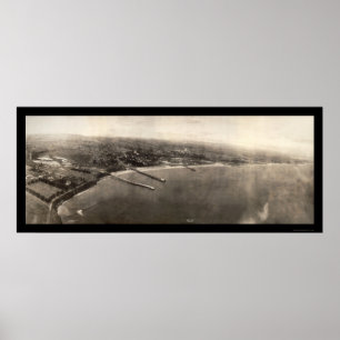 Pôster Foto 1906 do panorama de Santa Cruz CA