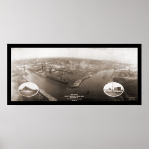 Pôster Foto 1907 da fresa de aço de Chicago, IL