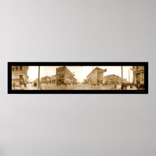 Pôster Foto 1907 da rua de Boise Idaho