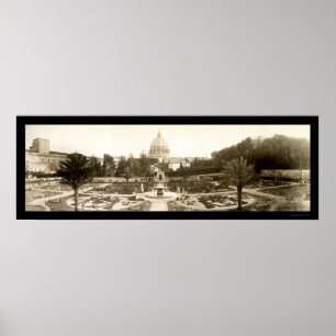 Poster Foto 1909 de Roma do jardim do vaticano