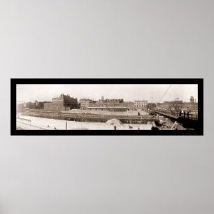 Poster Foto 1909 do beira-rio de Oswego NY