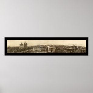 Pôster Foto 1910 de Birdseye do templo de Mormon