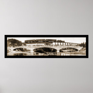 Poster Foto 1911 da ponte do manganês de Mankato