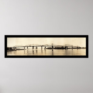 Pôster Foto 1911 da ponte do rio Ohio