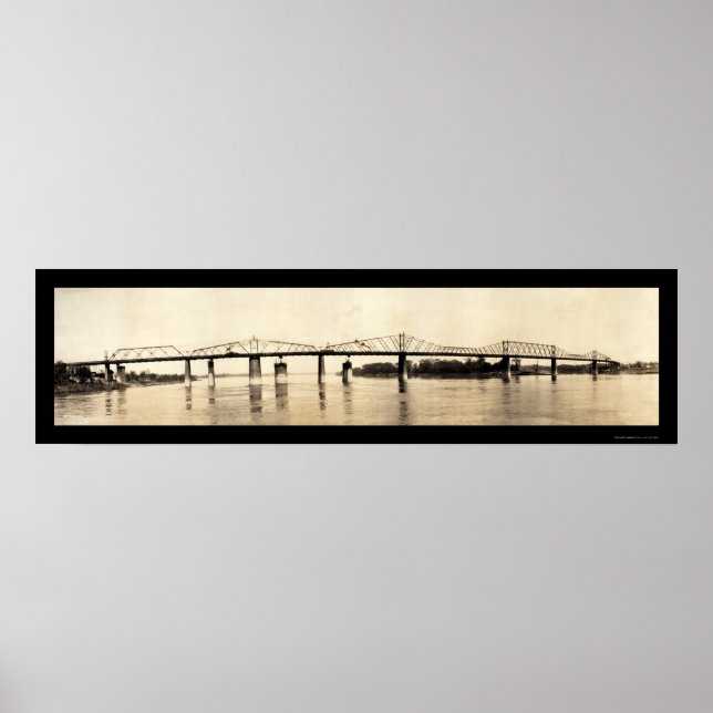 Pôster Foto 1911 da ponte do rio Ohio (Frente)