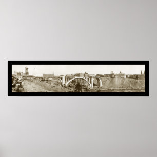 Pôster Foto 1911 de Spokane da ponte de Monroe
