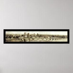 Poster Foto 1912 da skyline de Dallas do viaduto