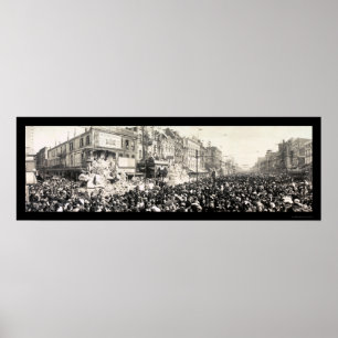 Poster Foto 1913 do LA do carnaval da parada de Rex