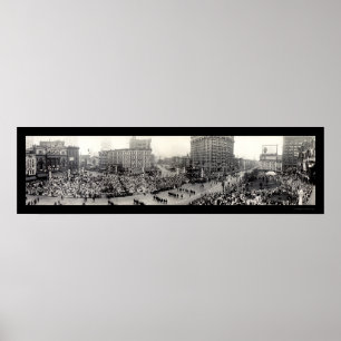 Poster Foto 1914 de Detroit da parada do exército