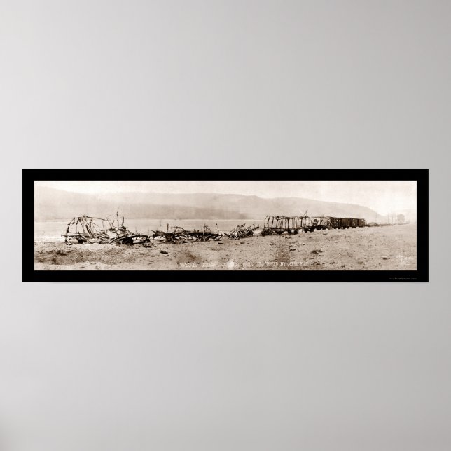 Pôster Foto 1918 do WI do trem alemão em naufrágio (Frente)