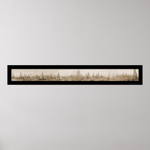 Poster Foto 1919 do óleo de Burkburnett TX