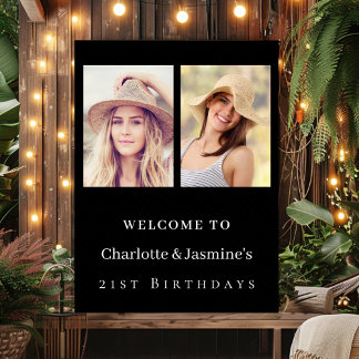 Poster Foto 2 pessoas aniversário de saudação negra moder