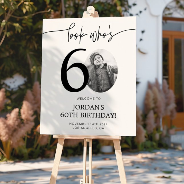 Pôster Foto: 60º Sinal de Boas-vindas de Aniversário | Ol (Criador carregado)