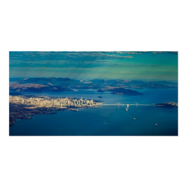 Pôster Foto aérea da Baía de São Francisco (Frente)