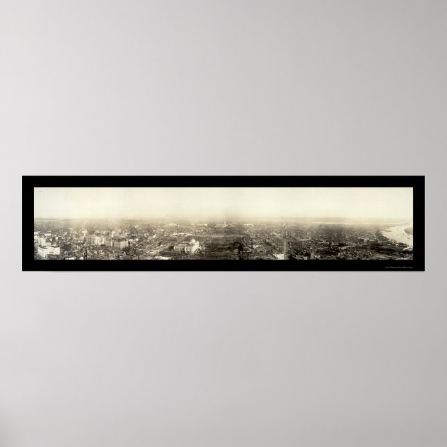 Pôster Foto aérea de Washington DC 1912 (Frente)