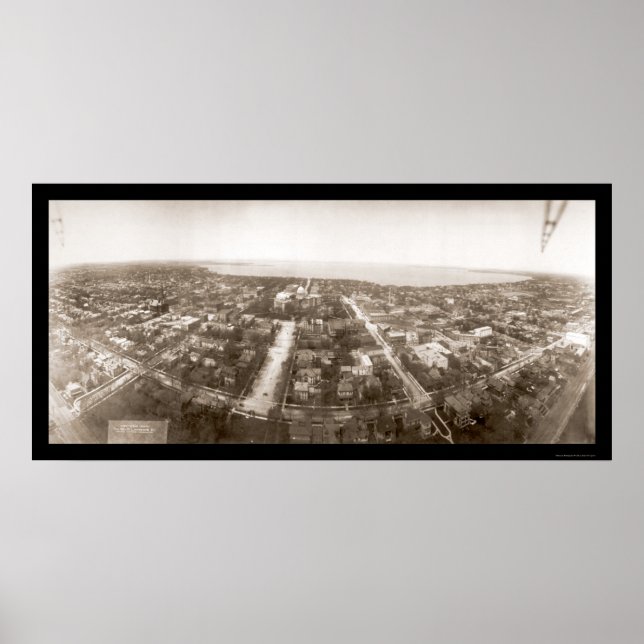 Poster Foto aérea Madison WI 1908 (Frente)