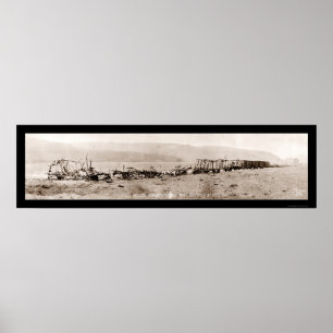 Pôster Foto alemão 1918 do trem WWI da destruição