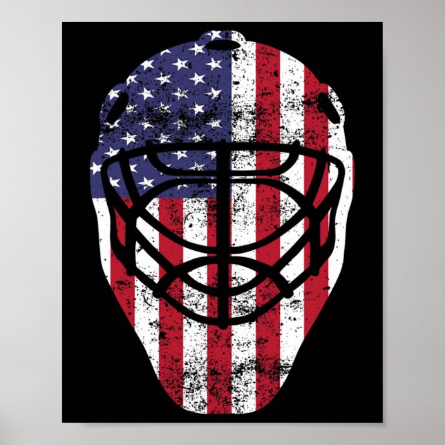 Poster Foto Americana de 4 de julho de Hockey Goalie Mask (Frente)