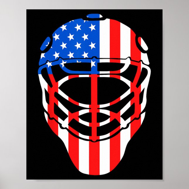 Poster Foto Americana de 4 de julho de Hockey Goalie Mask (Frente)