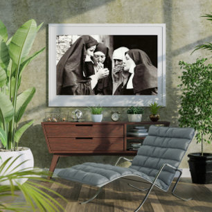 Poster Foto Antiga de Freiras Fumando