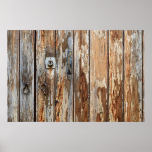 Poster Foto aproximada do conselho de madeira marrom