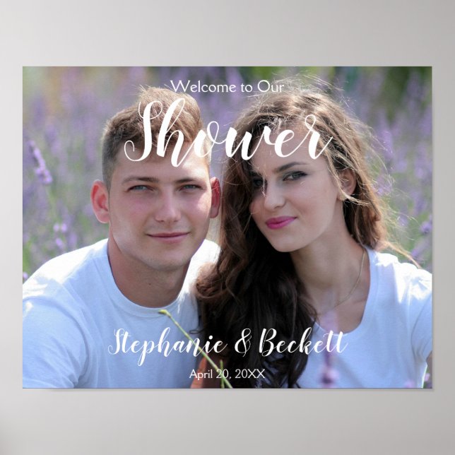 Poster Foto Bem-vindo à Nossa Placa de Banho (Frente)