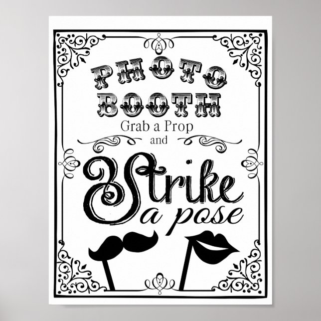 Poster FOTO BOOTH casamento ou sinal de festa (Frente)