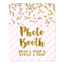 Foto Booth - Sinal de Casamento Rosa Dourado Strip