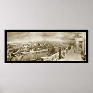 Pôster Foto centenária 1909 de Pittsburgh