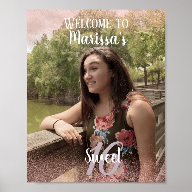 Poster Foto Cintilante Cintilante Cinza Verde Com 16 Boas (Frente)