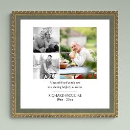 Poster Foto Collage 3 Foto Simple Funeral Memorial