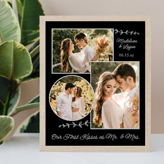 Poster Foto Collage Casal personalizado Sr. Sra. Kisses