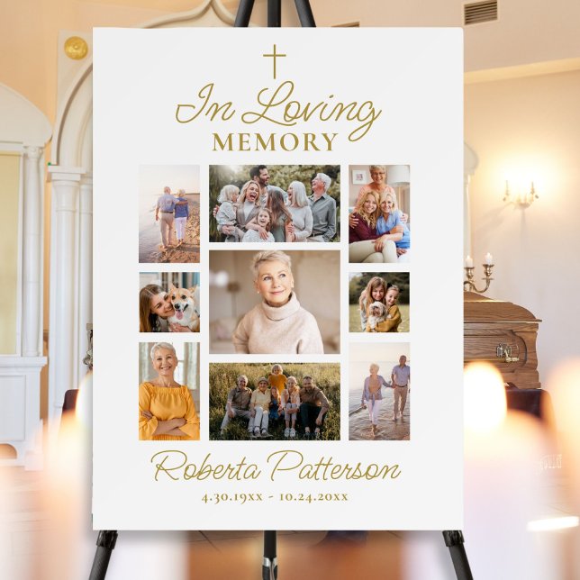Poster Foto Collage Cross Funeral Memorial (Criador carregado)