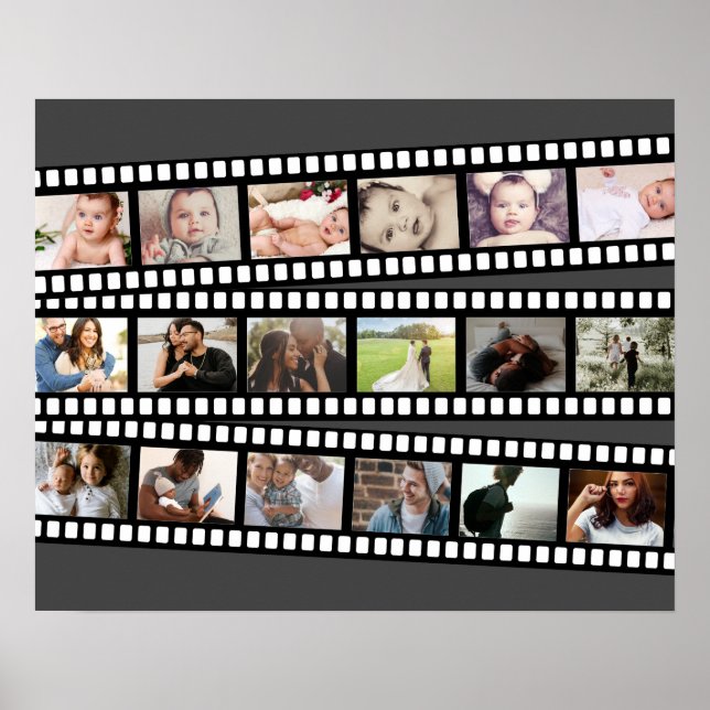 Poster Foto Collage Film Strip Personalizada DIY Personal (Frente)