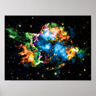 Poster Foto colorida da supernova Cassiopeia A feita pela