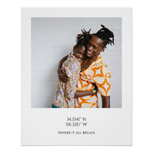 Pôster Foto com coordenadas GPS e foto personalizada