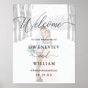 Poster Foto com sinal de boas-vindas do casamento da Call
