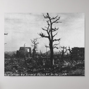 Pôster Foto da bomba atômica de WWII de Hiroshima