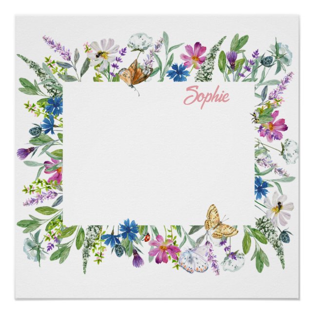 Pôster Foto da Borda de Flor Silvestre  (Frente)