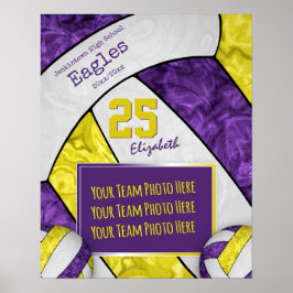 Poster Foto da equipe de vôlei amarela púrpura