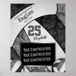 Poster foto da equipe de vôlei das cinzas negras