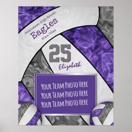 Poster Foto da equipe de vôlei de cinzas roxas