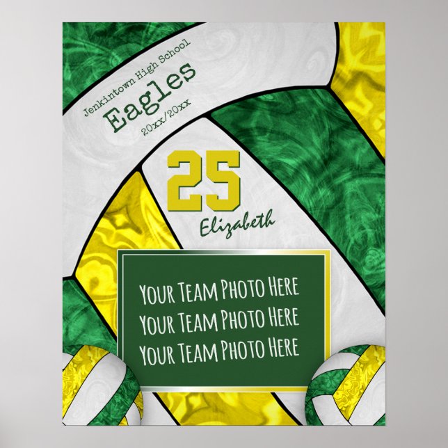 Poster foto da equipe de vôlei verde-amarela (Frente)