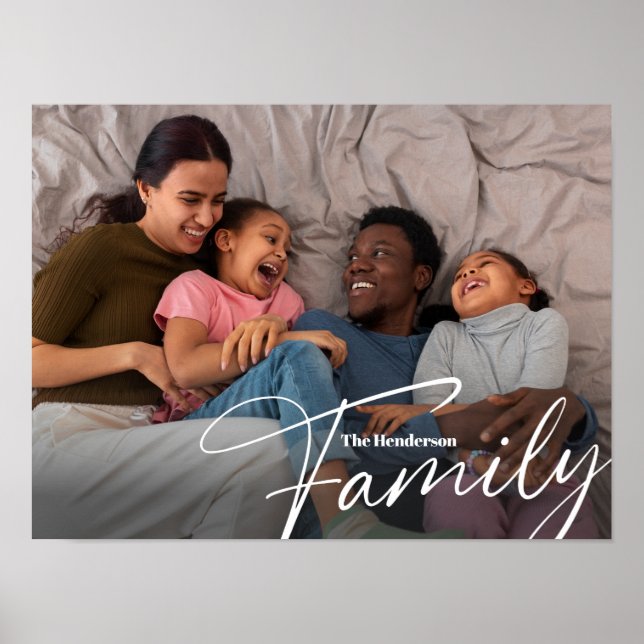 Poster Foto da família personalizada simples (Frente)