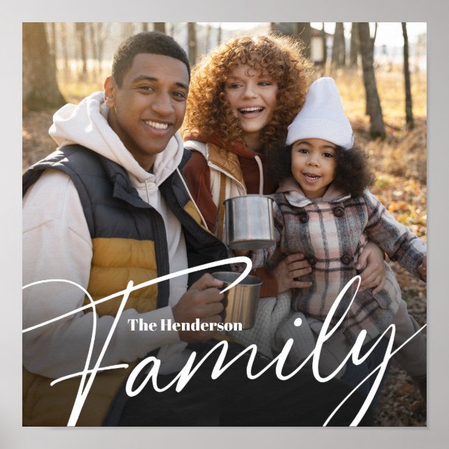 Poster Foto da família personalizada simples (Frente)