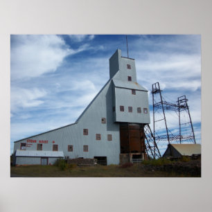 Pôster Foto da grua do vapor da mina de Quincy