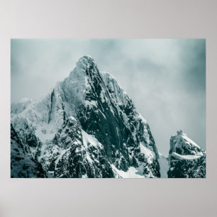 Poster Foto da natureza da montanha Lofoten Winter