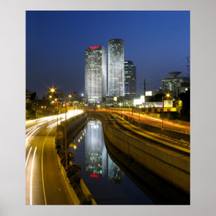 Poster Foto da noite das torres de Tel Aviv